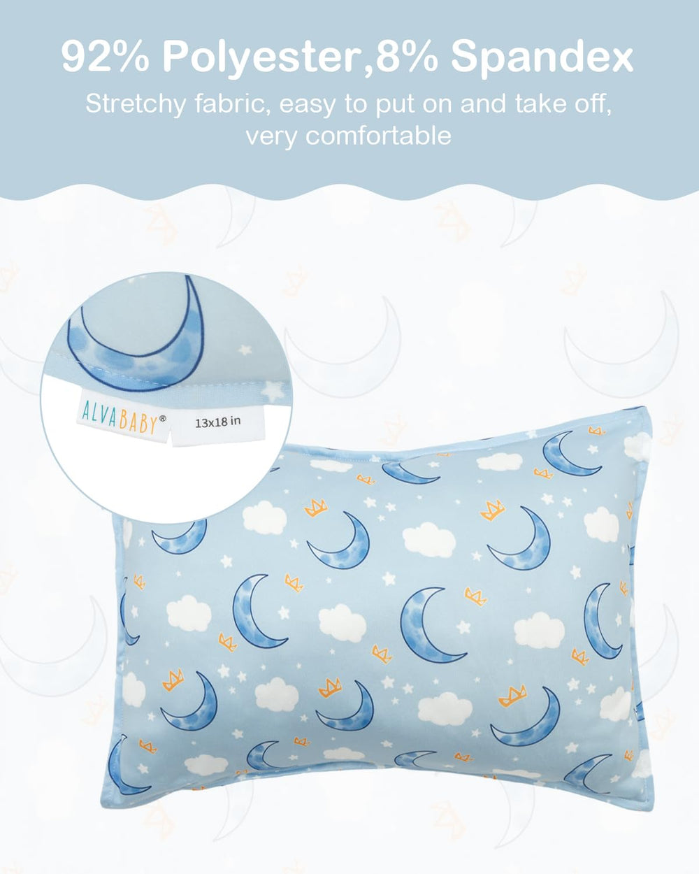 ALVABABY toddler pillowcase with envelope closure for easy on/off and clean naps.