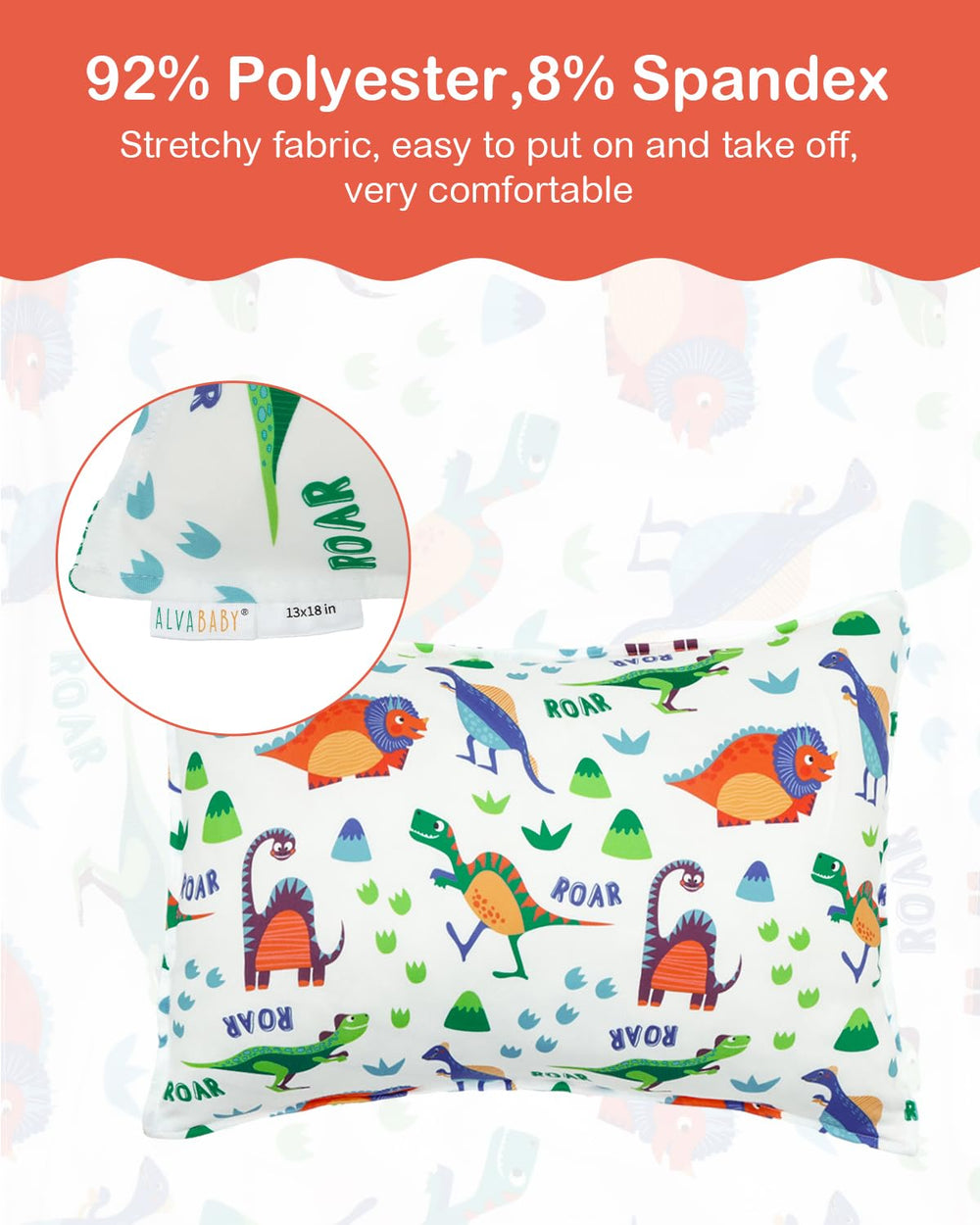 ALVABABY envelope closure pillowcase keeps pillow secure and clean