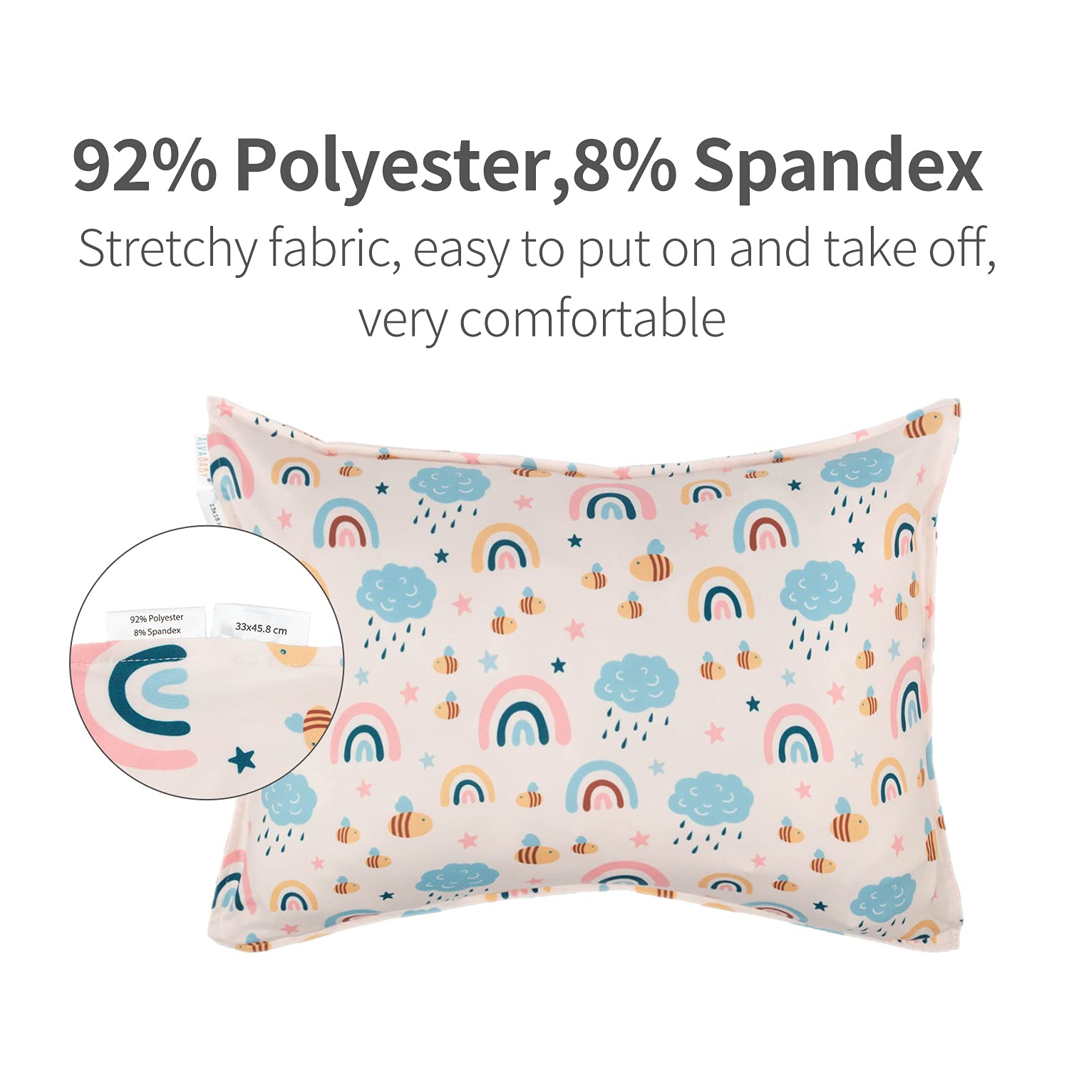 ALVABABY envelope-closure pillowcase for quick on/off during busy mornings