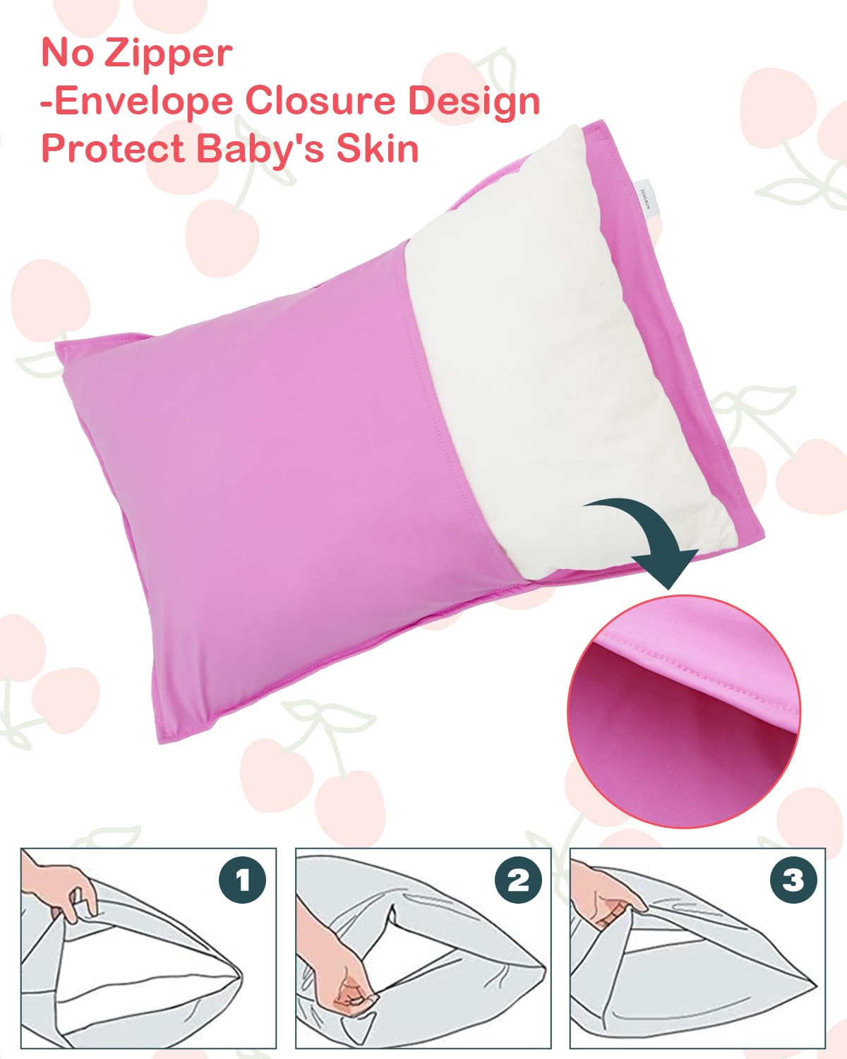 ALVABABY pillowcase showing compatible 13x18 and 12x16 pillow sizes