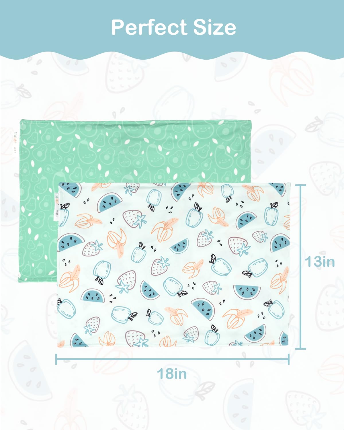 ALVABABY pillowcase fits 13x18 and 12x16 for versatile use.