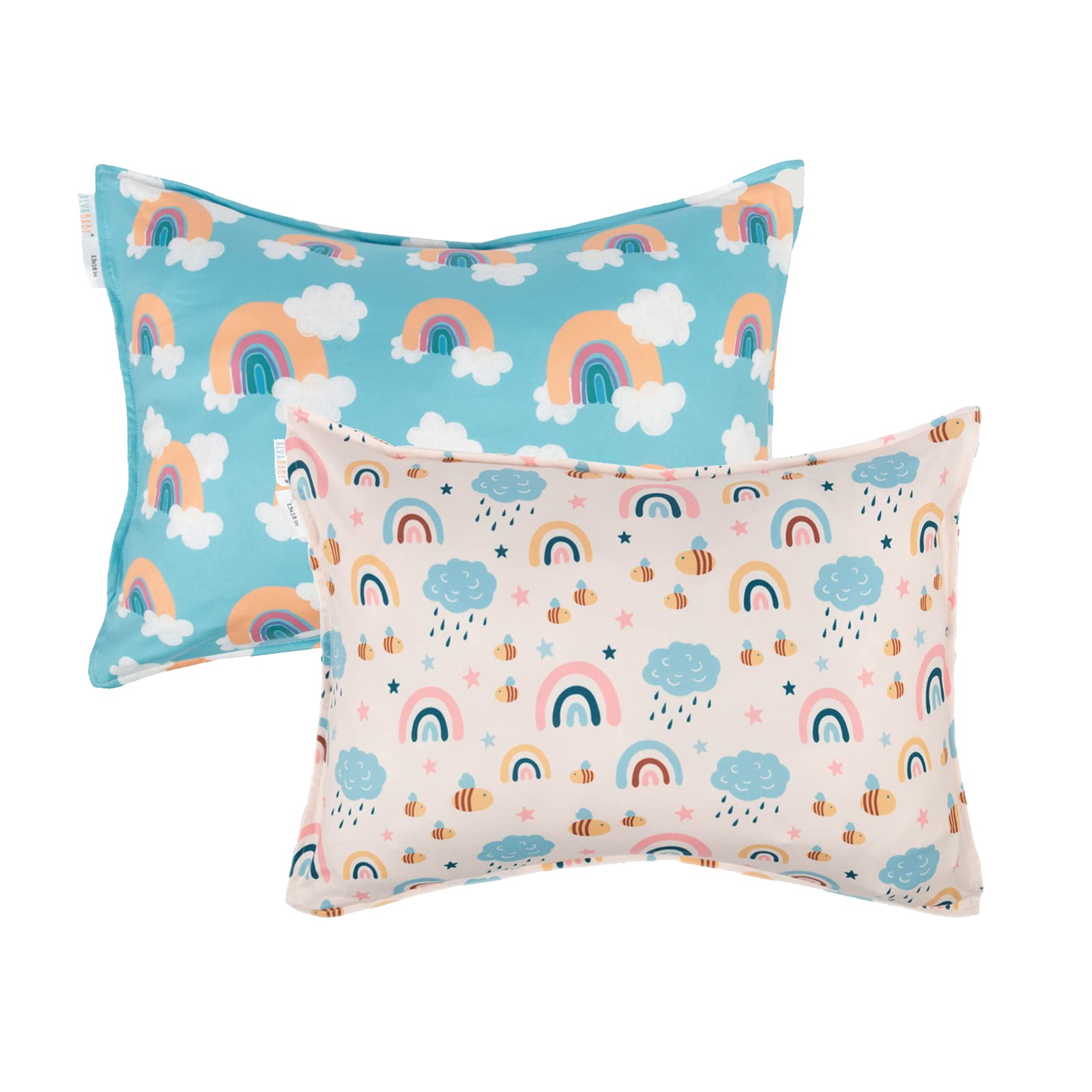 ALVABABY rainbow toddler pillowcase two-pack offers soft, cozy comfort for naps