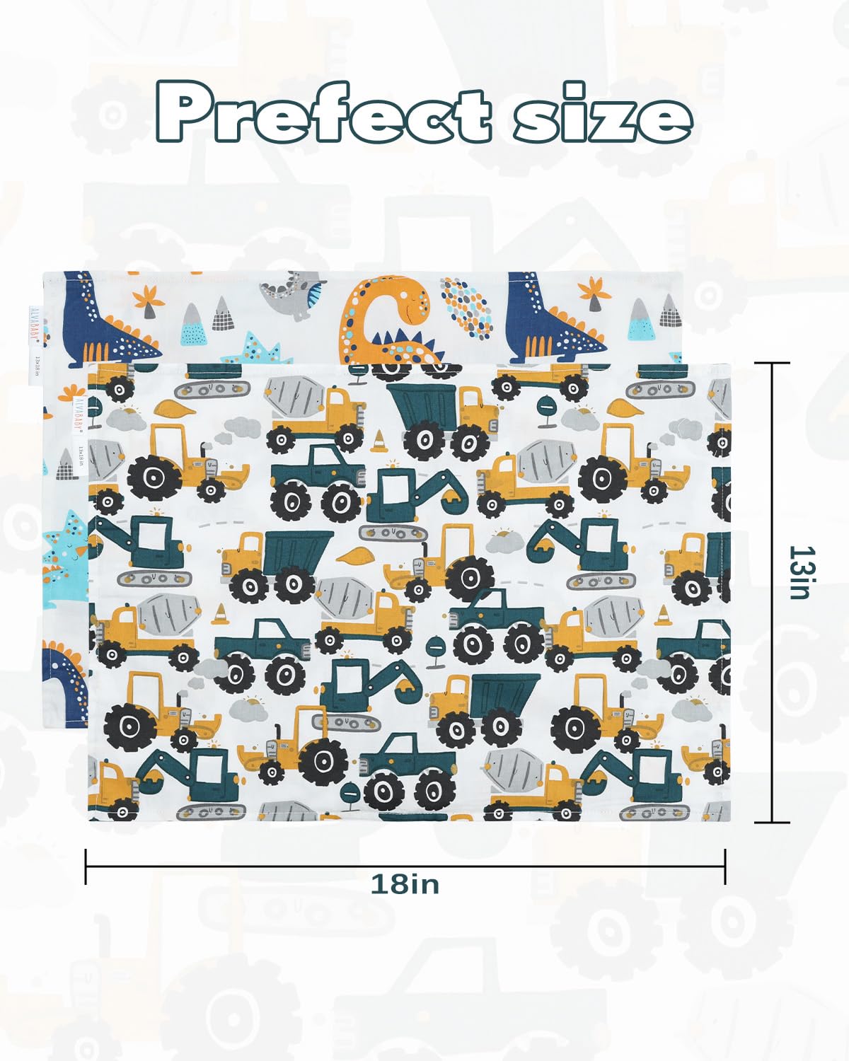 ALVABABY two replacement pillowcovers included for easy refresh