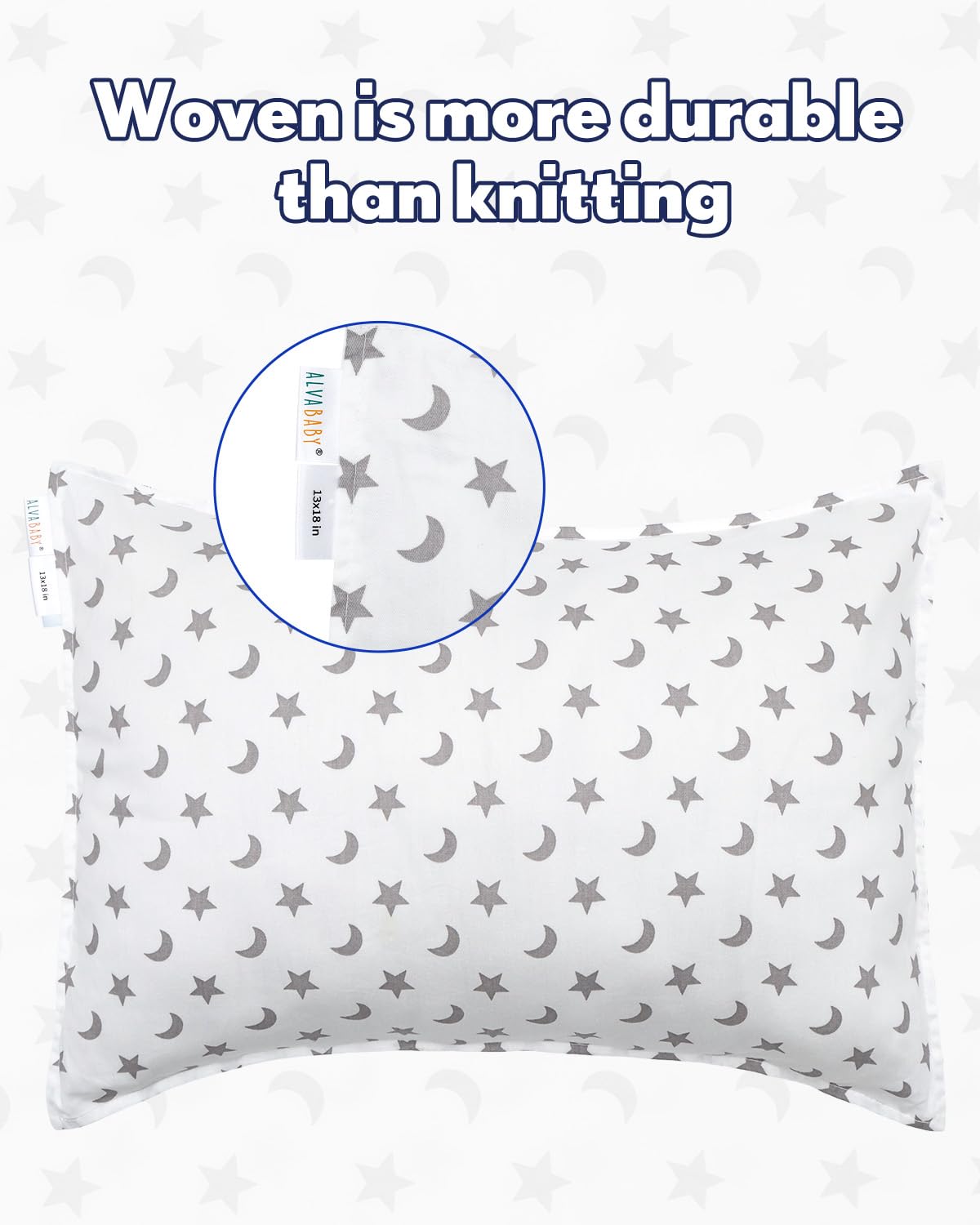 ALVABABY organic cotton pillowcase offers soft breathable comfort for toddlers
