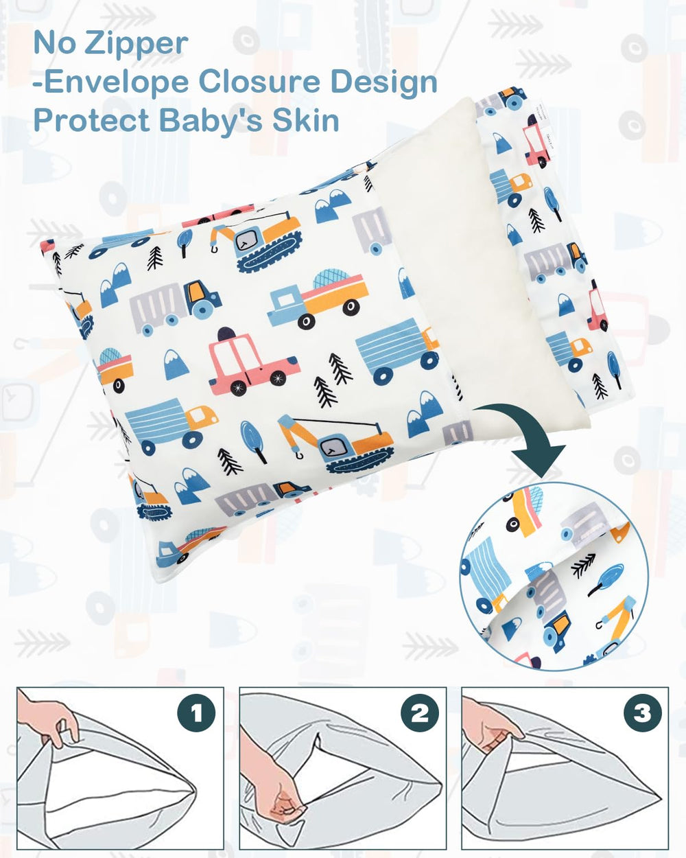 Alvababy-two-pack pillowcovers keeps spare ones clean.