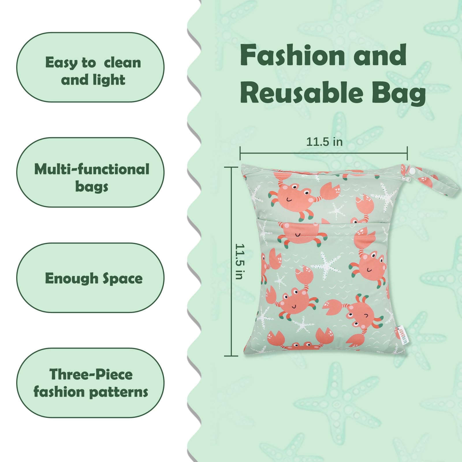ALVABABY waterproof cloth diaper bag protects clothes from leaks during travel.