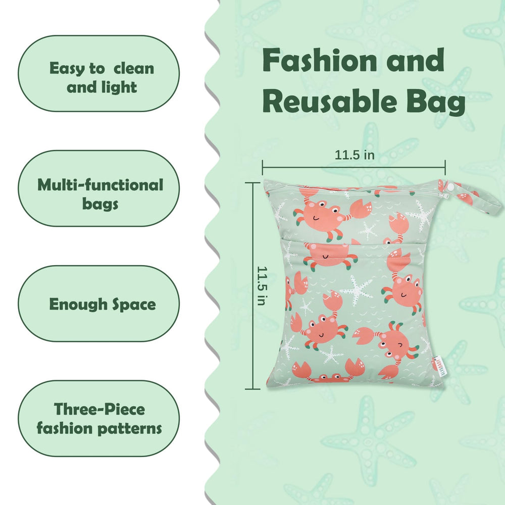 ALVABABY waterproof cloth diaper bag protects clothes from leaks during travel.