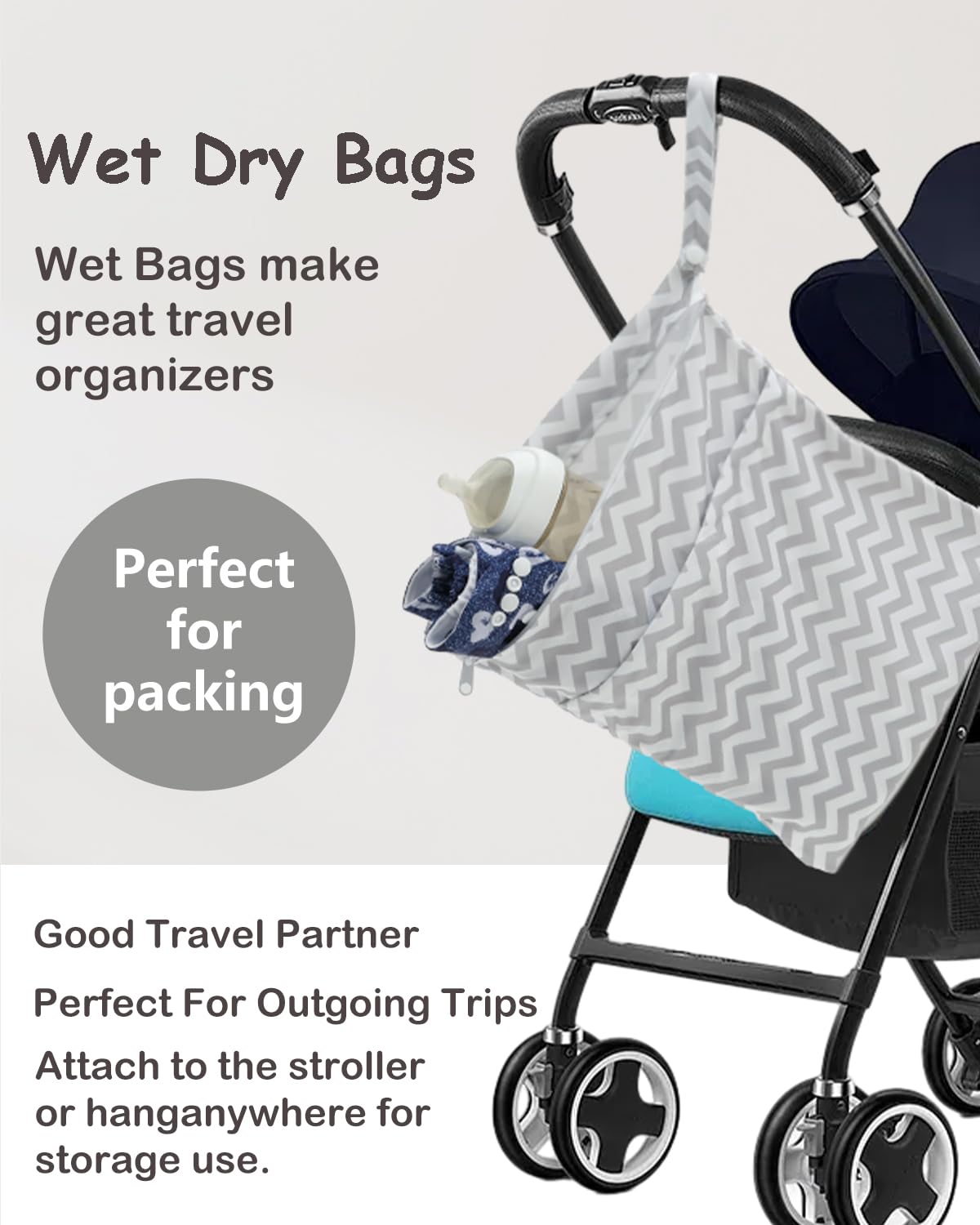 ALVABABY bag includes a carry handle for attaching to a diaper bag or stroller.