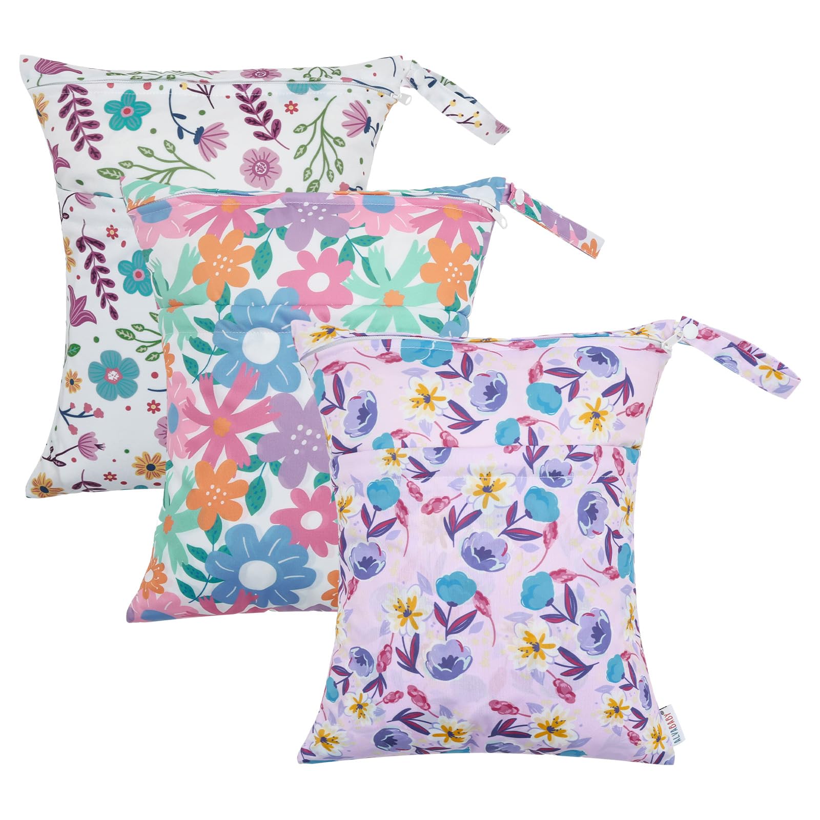 ALVABABY wet/dry bag dual pocket keeps wet and dry items organized.