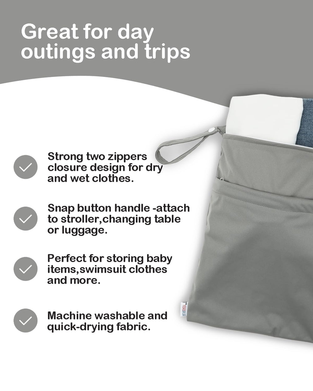 ALVABABY bag is lightweight, under 50 g, easy to carry on trips.