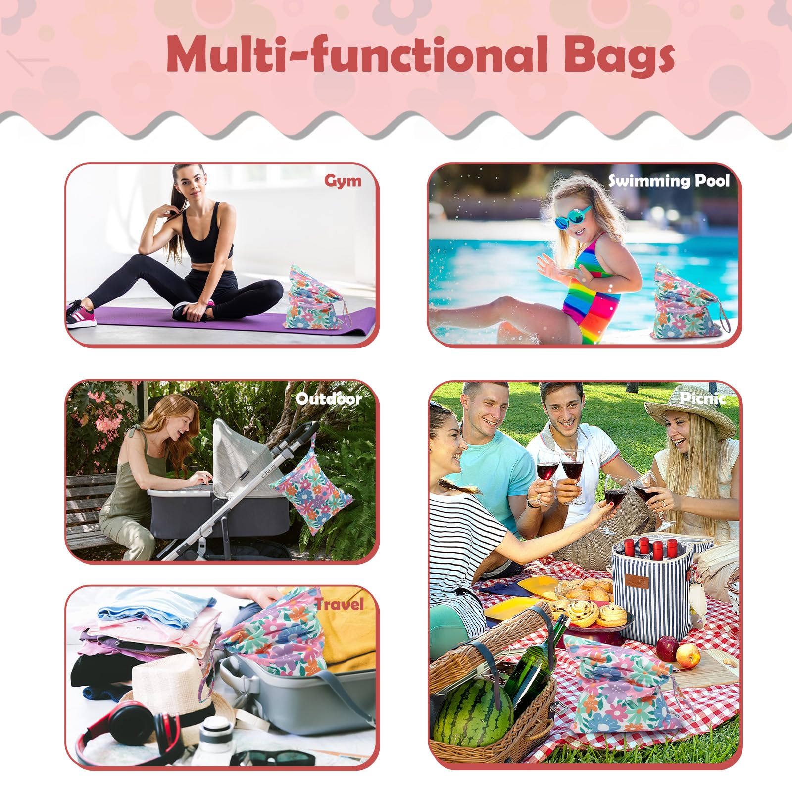 ALVABABY bag size 30x36 cm fits 5-7 cloth diapers.