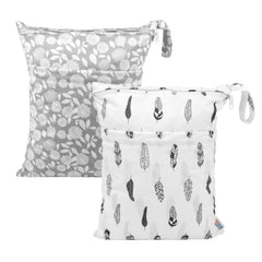 ALVABABY wet-dry bag with two zipper pockets keeps wet items separate and secure.