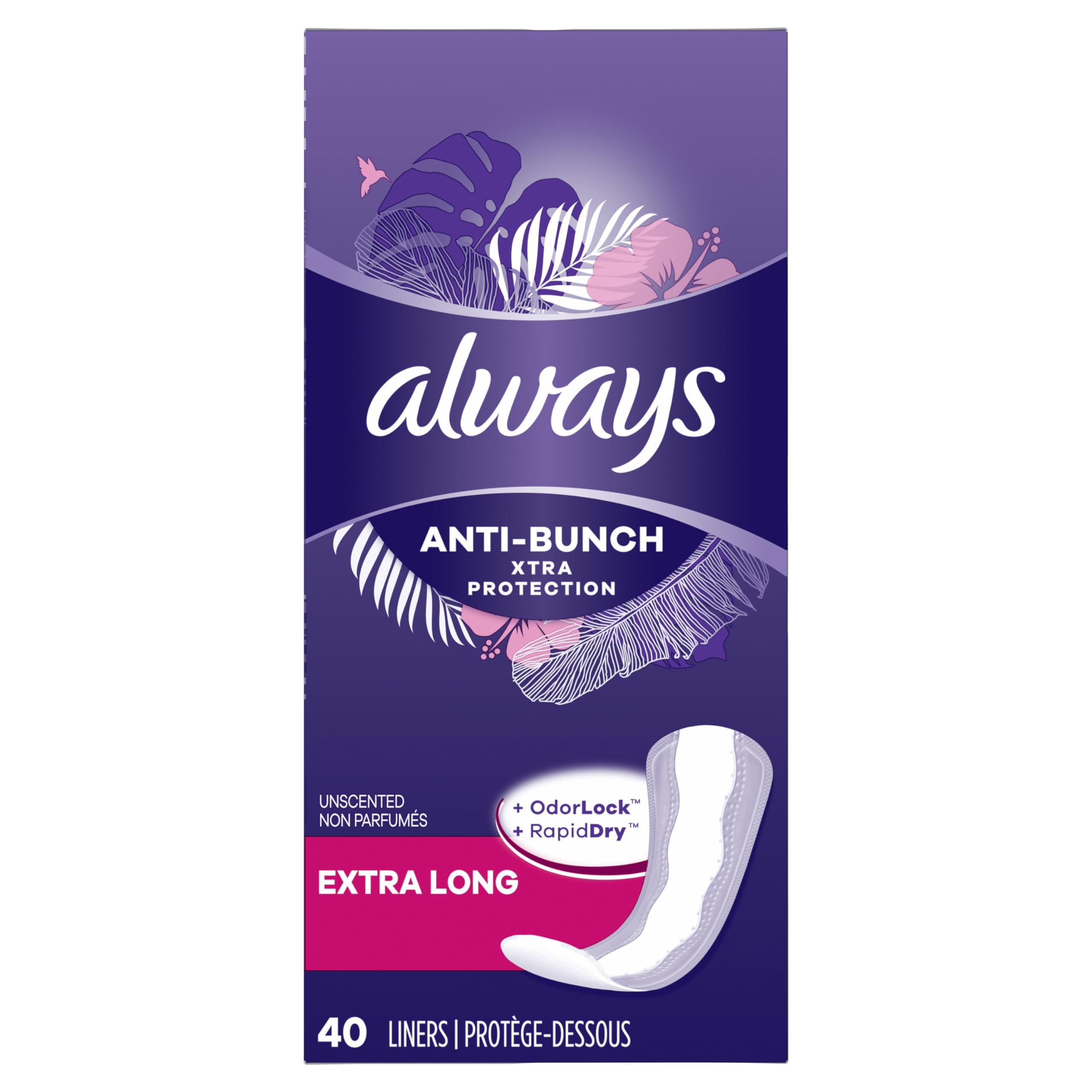 Always Anti-Bunch Xtra Protection daily liners leak-lock system for leaks protection