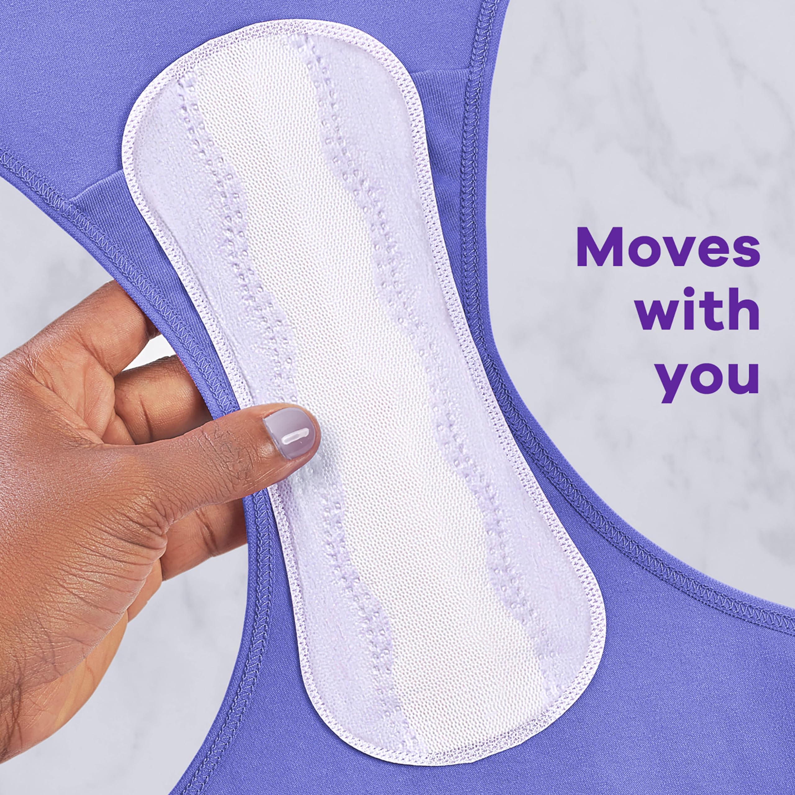 Edge-to-edge adhesive keeps the liner securely in place during activity.