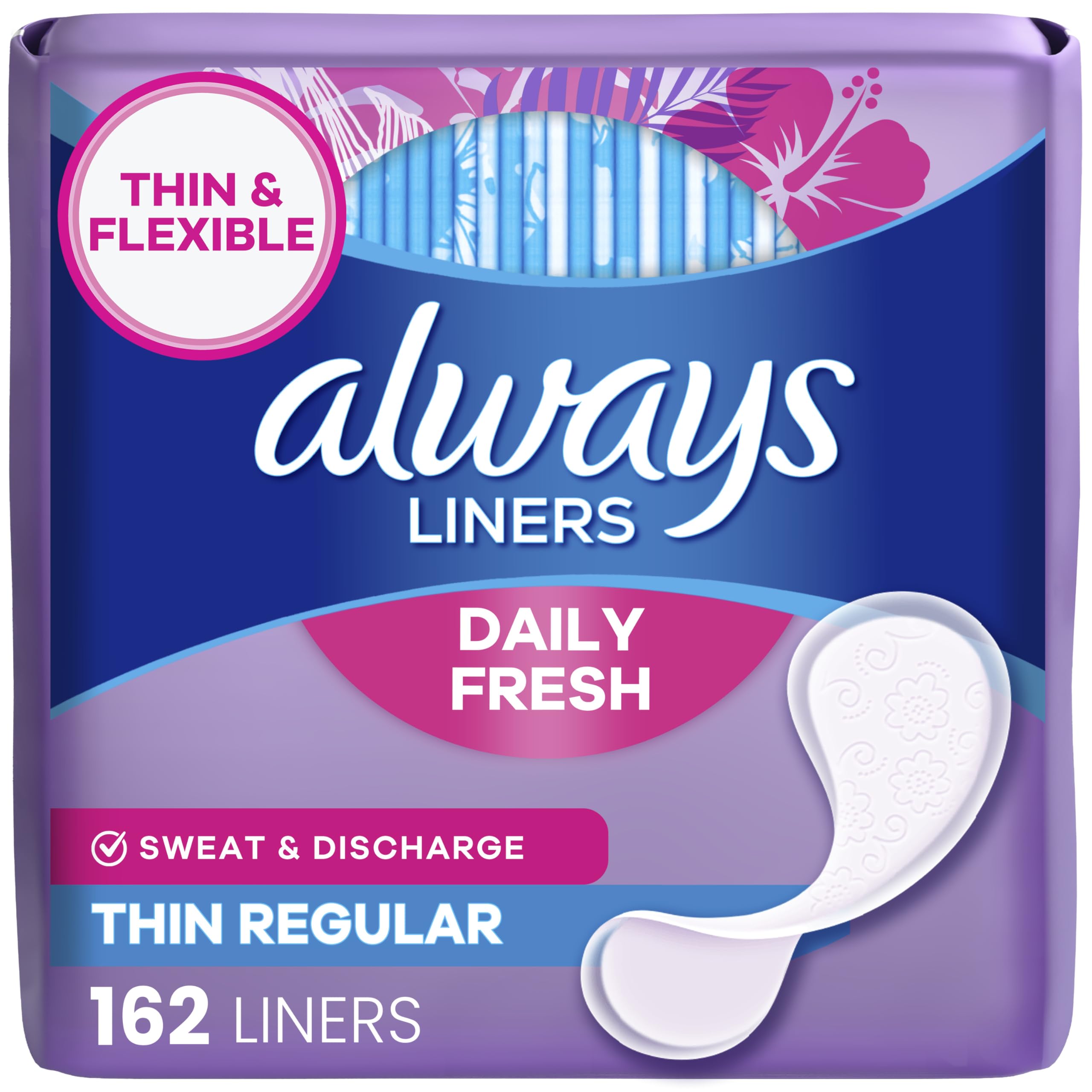 Always Daily Fresh thin pantiliner with breathable layer for dry, comfortable wear