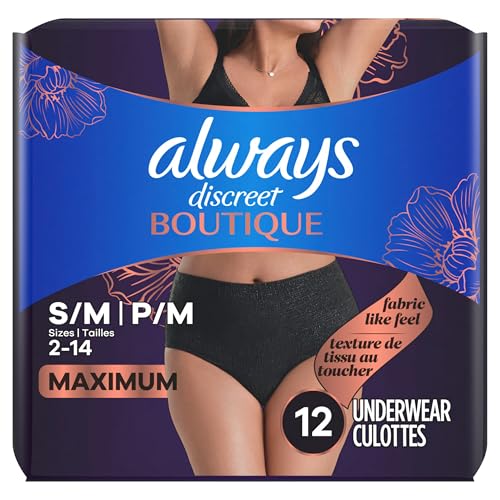 Always Discreet Boutique 12-count pack for everyday protection and convenience