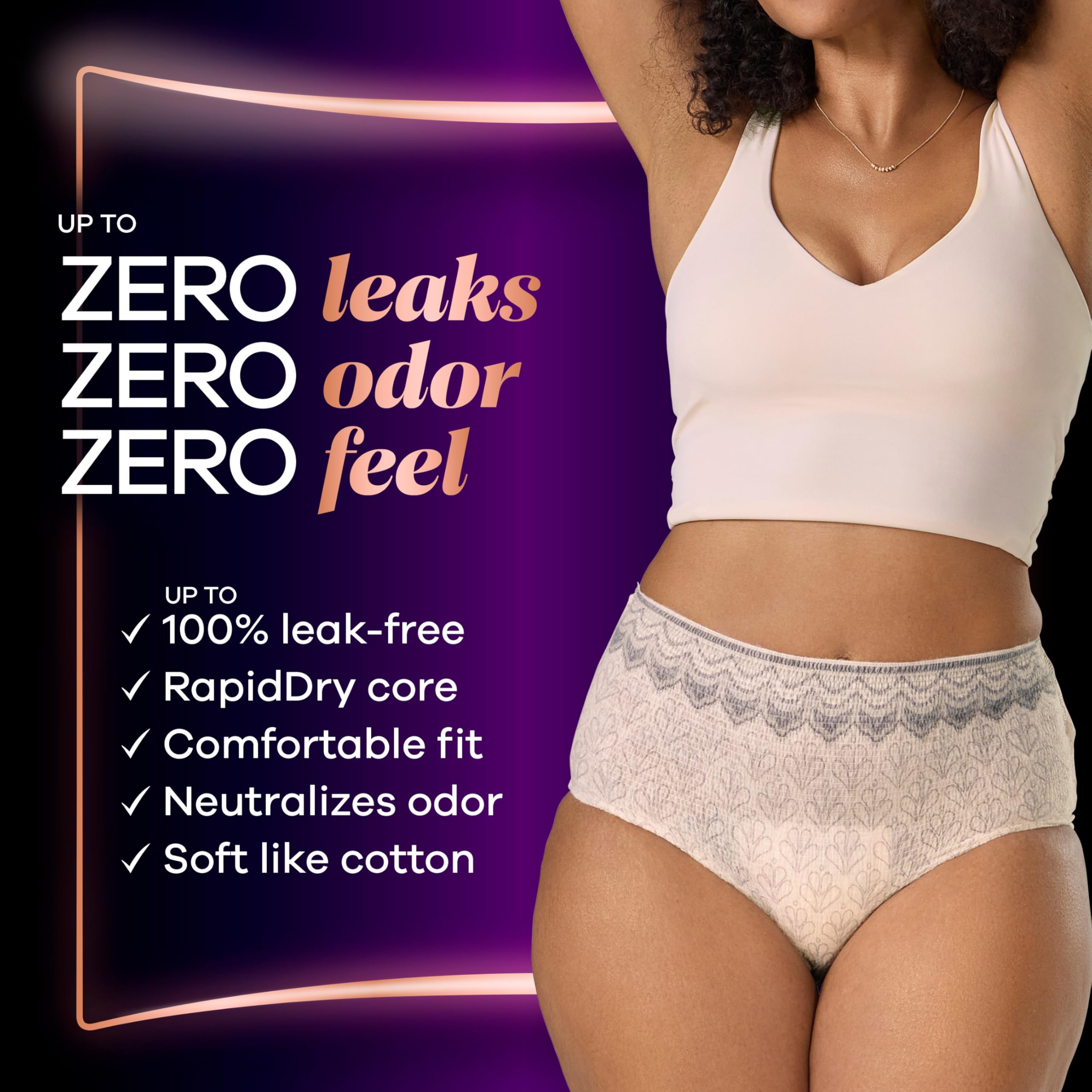 Always Discreet Boutique ultra-thin design provides discreet protection