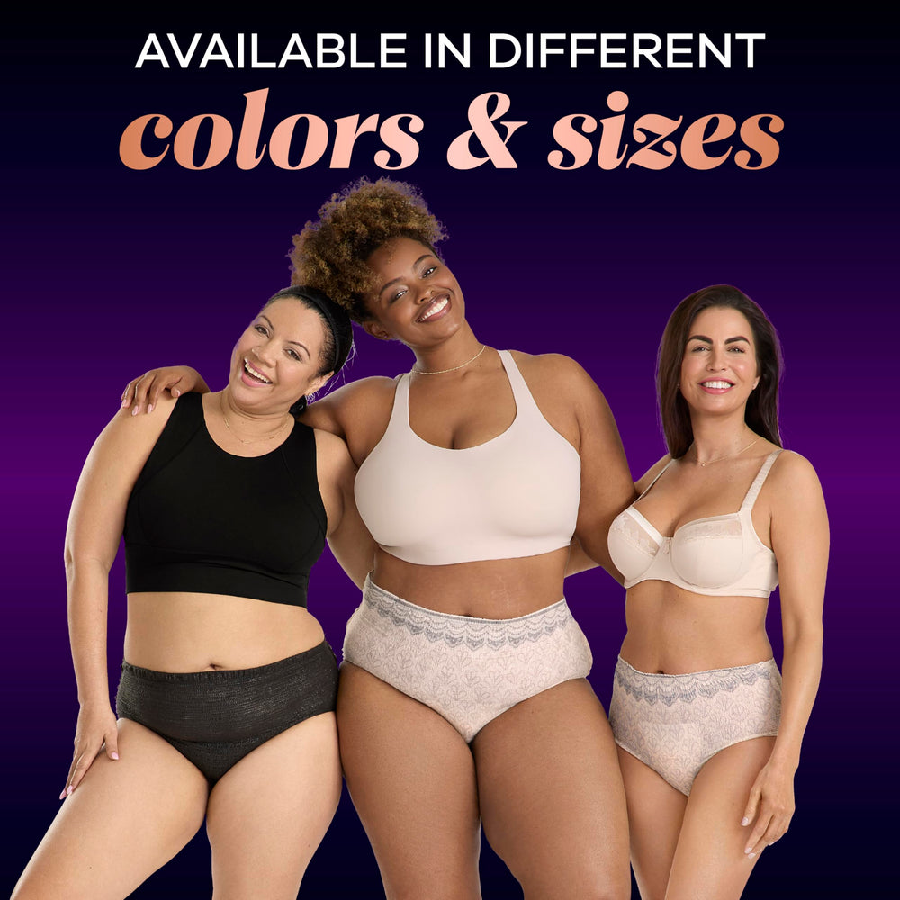 Always Discreet Boutique underwear with double leakguards protects at the sides
