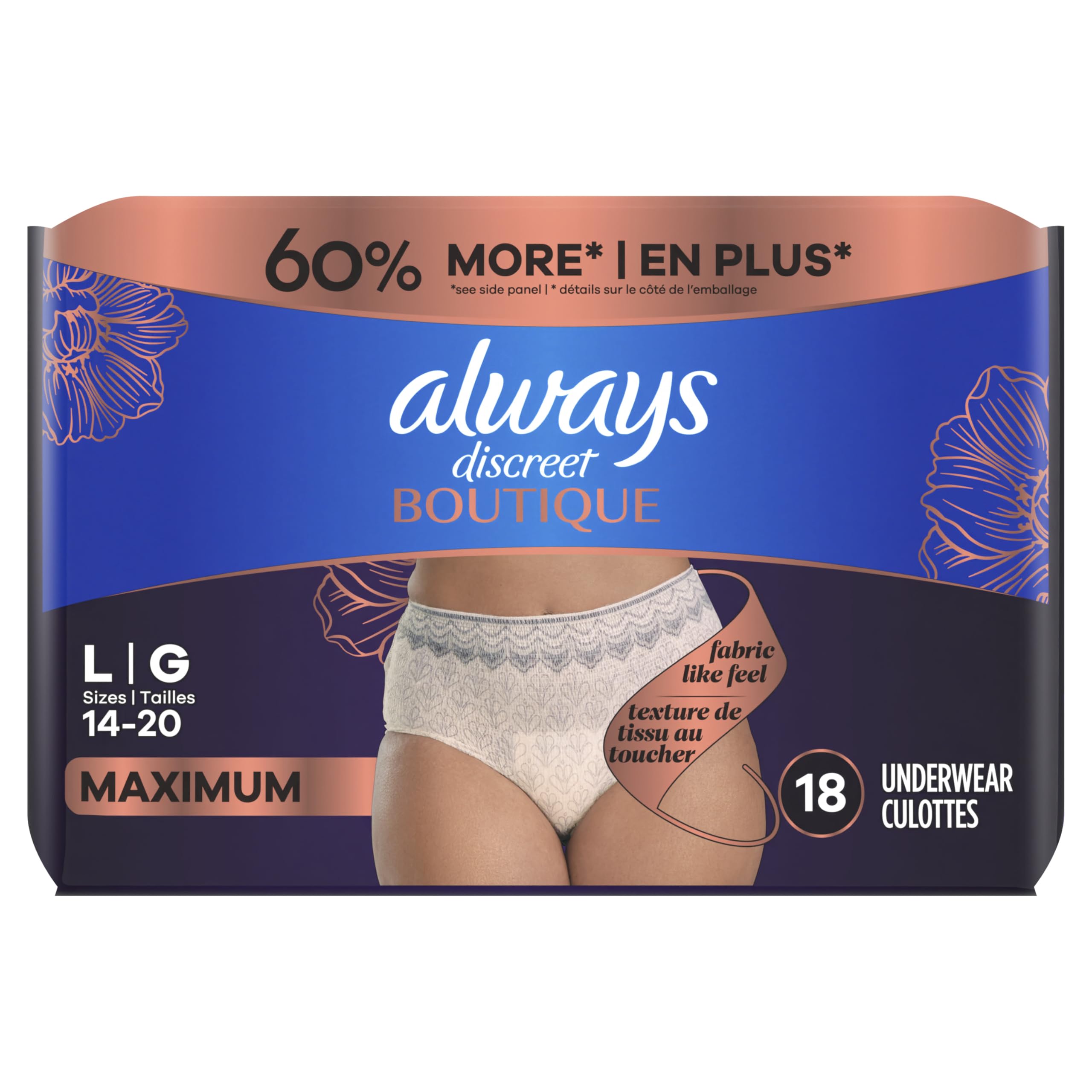 Always Discreet Boutique underwear Rosy High-Rise for fuller coverage