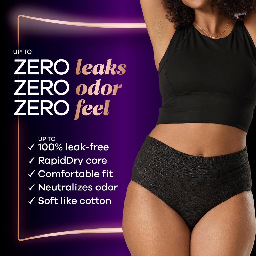 Always Discreet Boutique silk-like material highlights discreet wear