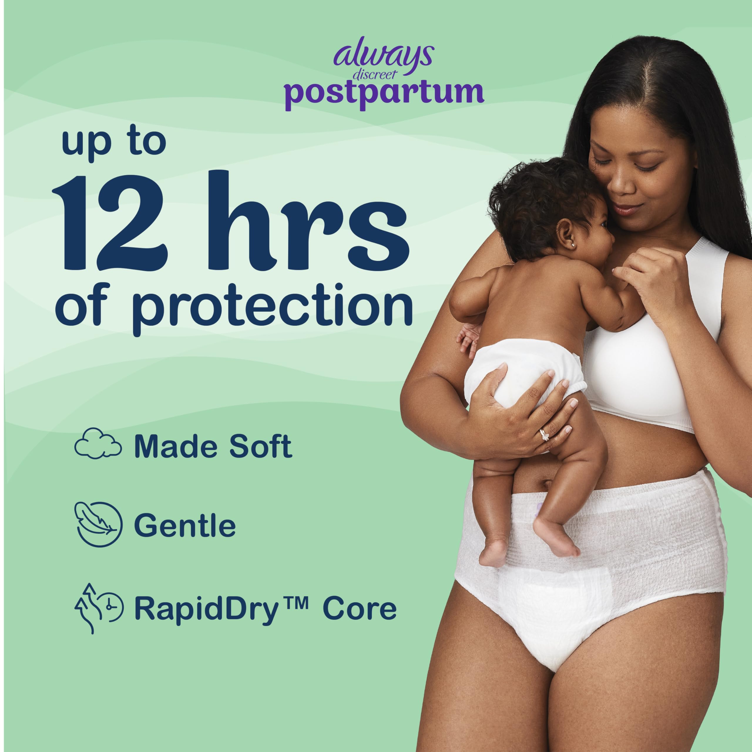 Always Discreet postpartum underwear close-up reveals a close-to-body fit.