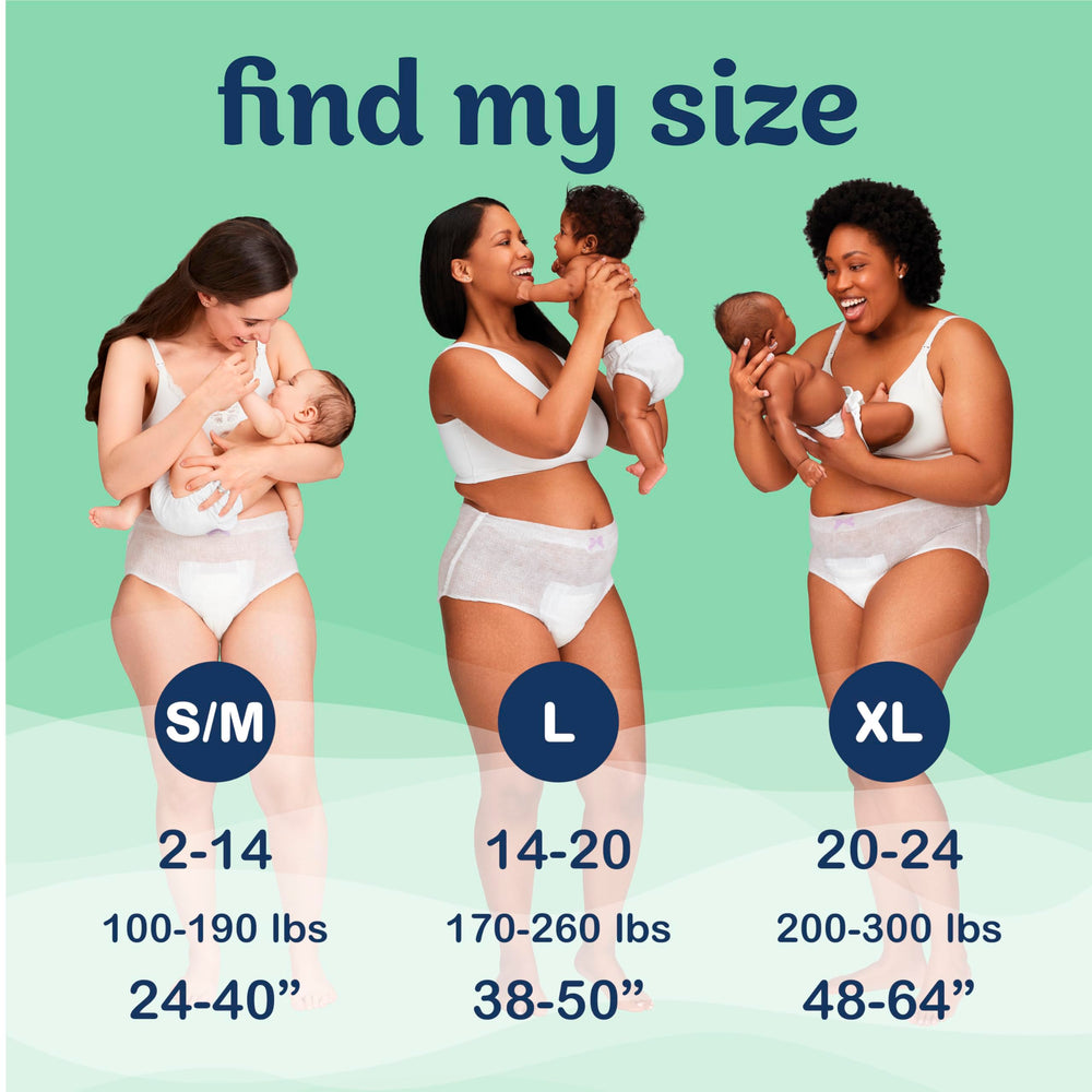 Always Discreet postpartum underwear RapidDRY core absorbs leaks quickly.