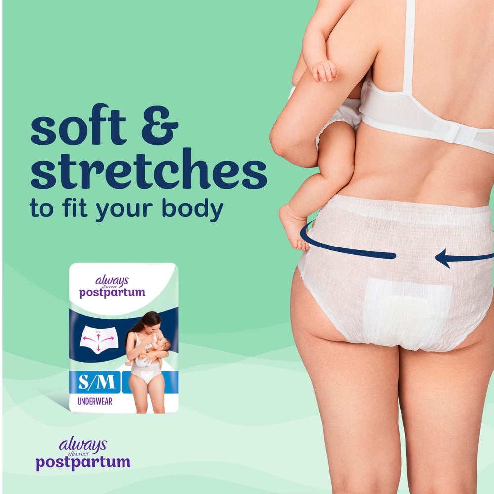 Always Discreet postpartum underwear soft fabric texture ideal for sensitive skin.