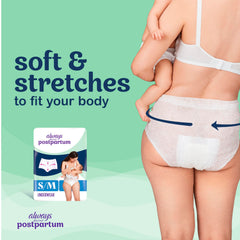 Always Discreet postpartum underwear soft fabric texture ideal for sensitive skin.