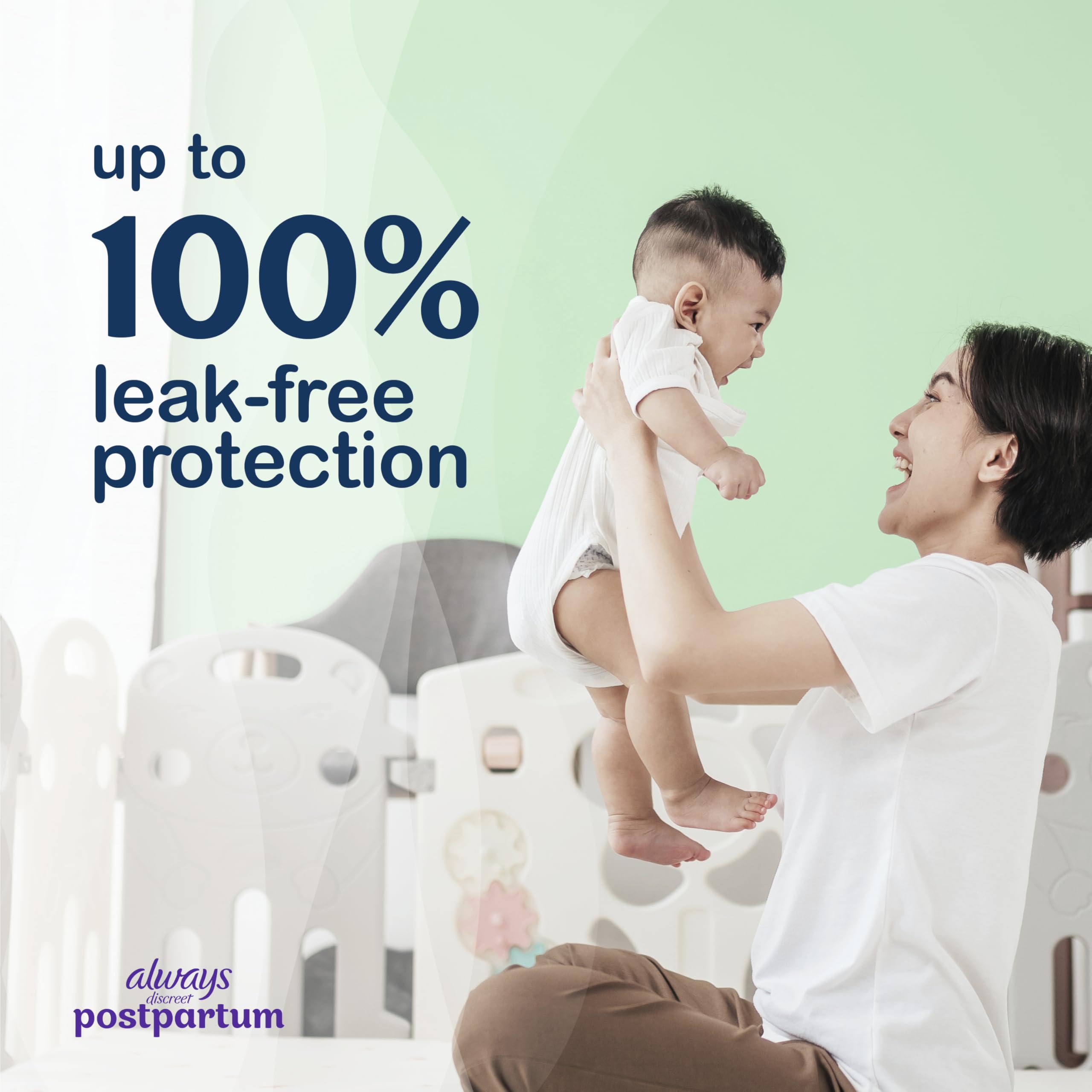 Always Discreet latex-free design promotes comfortable wear without latex.