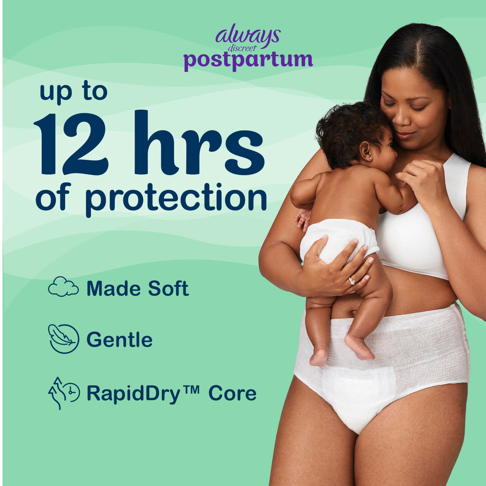 Always Discreet XL soft-fit underwear provides all-day comfort.