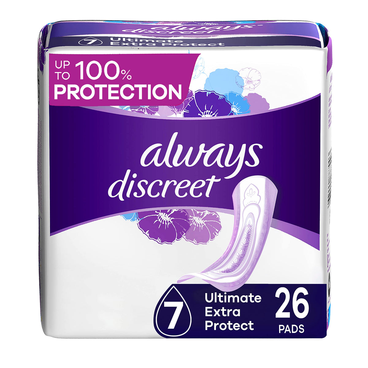 Always Discreet Ultimate Extra Protect absorbent core close-up for quick dryness.