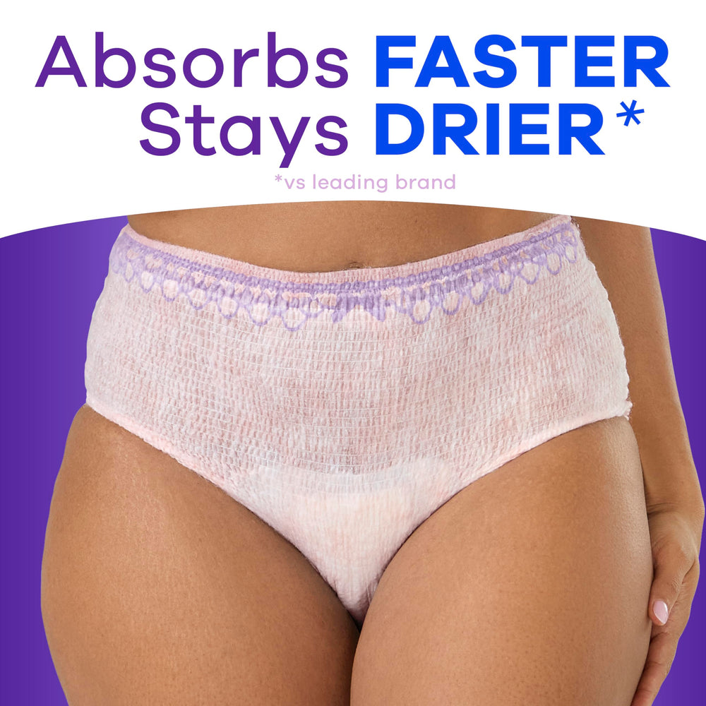 Always Discreet underwear OdorLock technology helps neutralize odors.