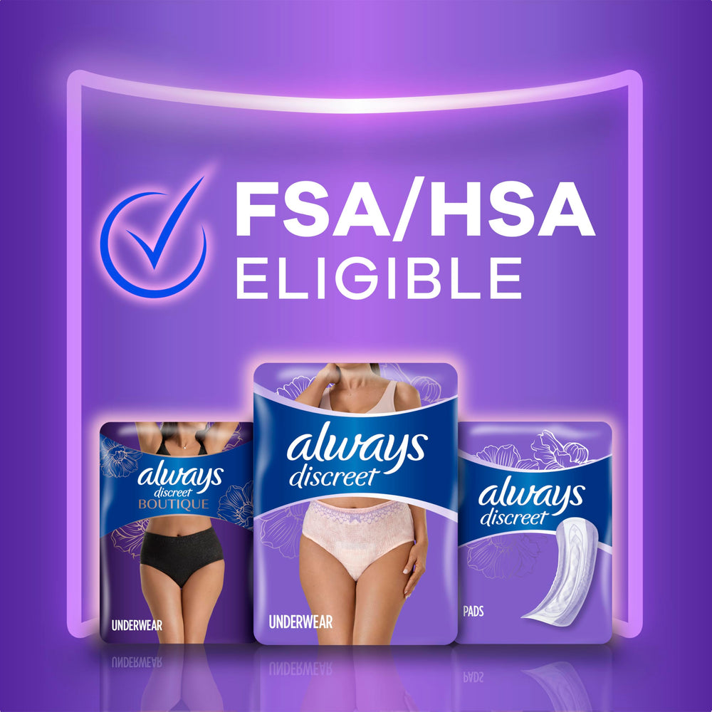 Always Discreet overnight option shown for extended protection.