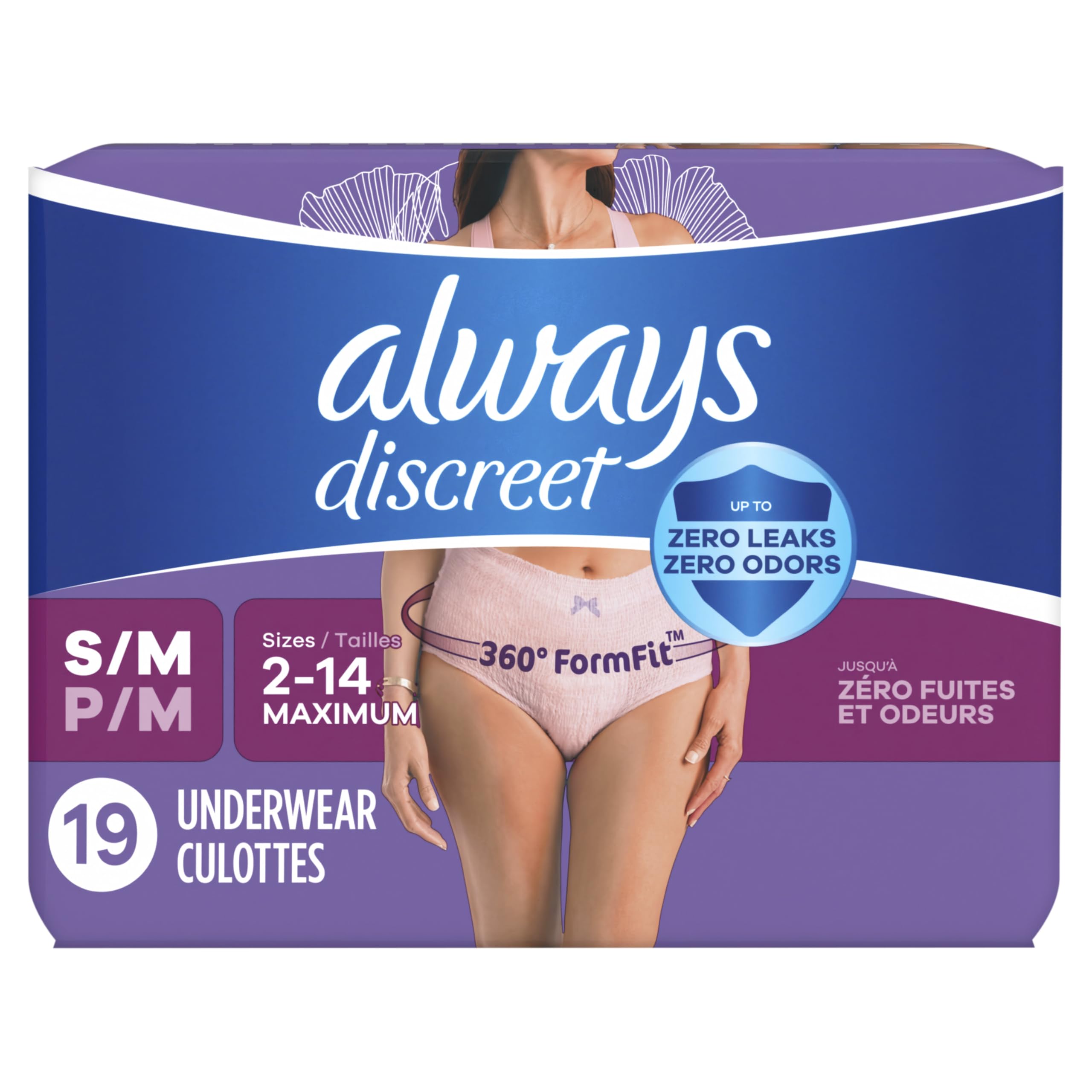 Always Discreet packaging indicates discreet shipping and handling.