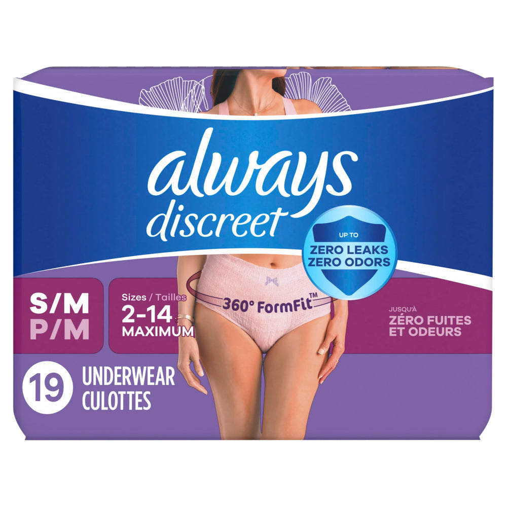 Always Discreet packaging indicates discreet shipping and handling.
