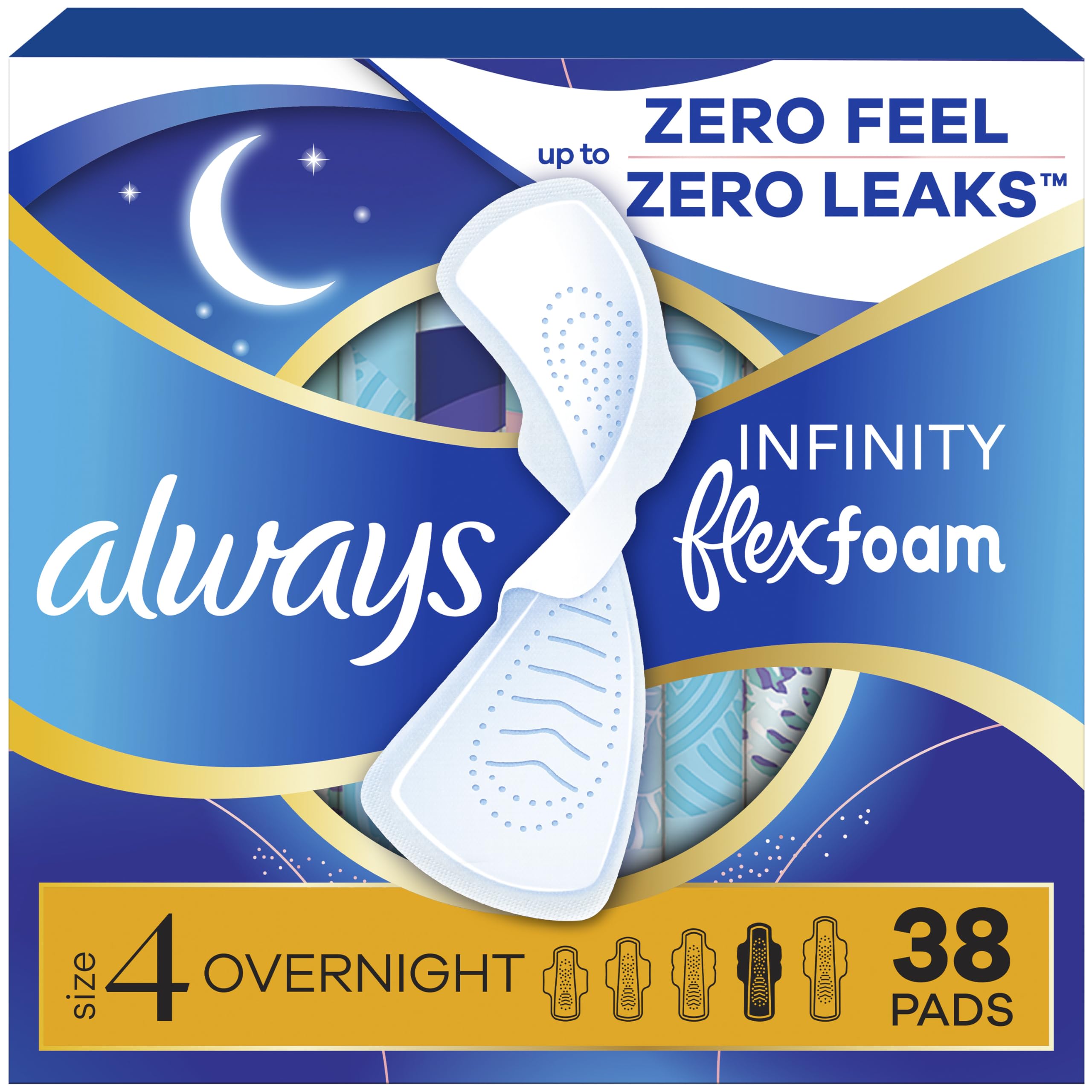 Always Infinity FlexFoam pad with wings pack offers convenient all-day protection.