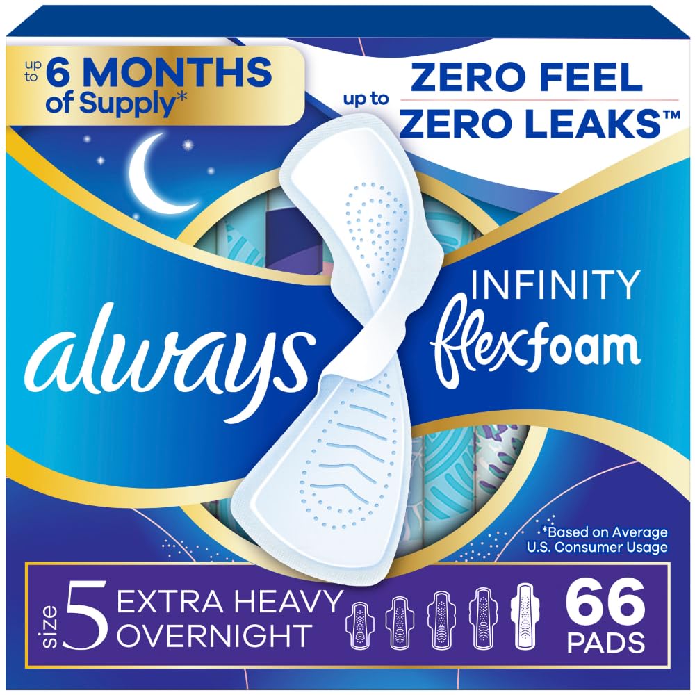 Always Infinity FlexFoam pad with wings offers a secure, comfortable fit.