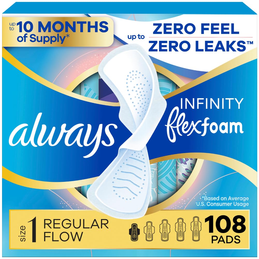 Always Infinity FlexFoam pads with wings in packaging for easy purchase.