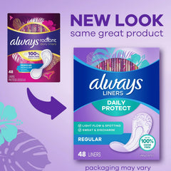 Always Radiant pantiliner with discreet fit for comfortable use