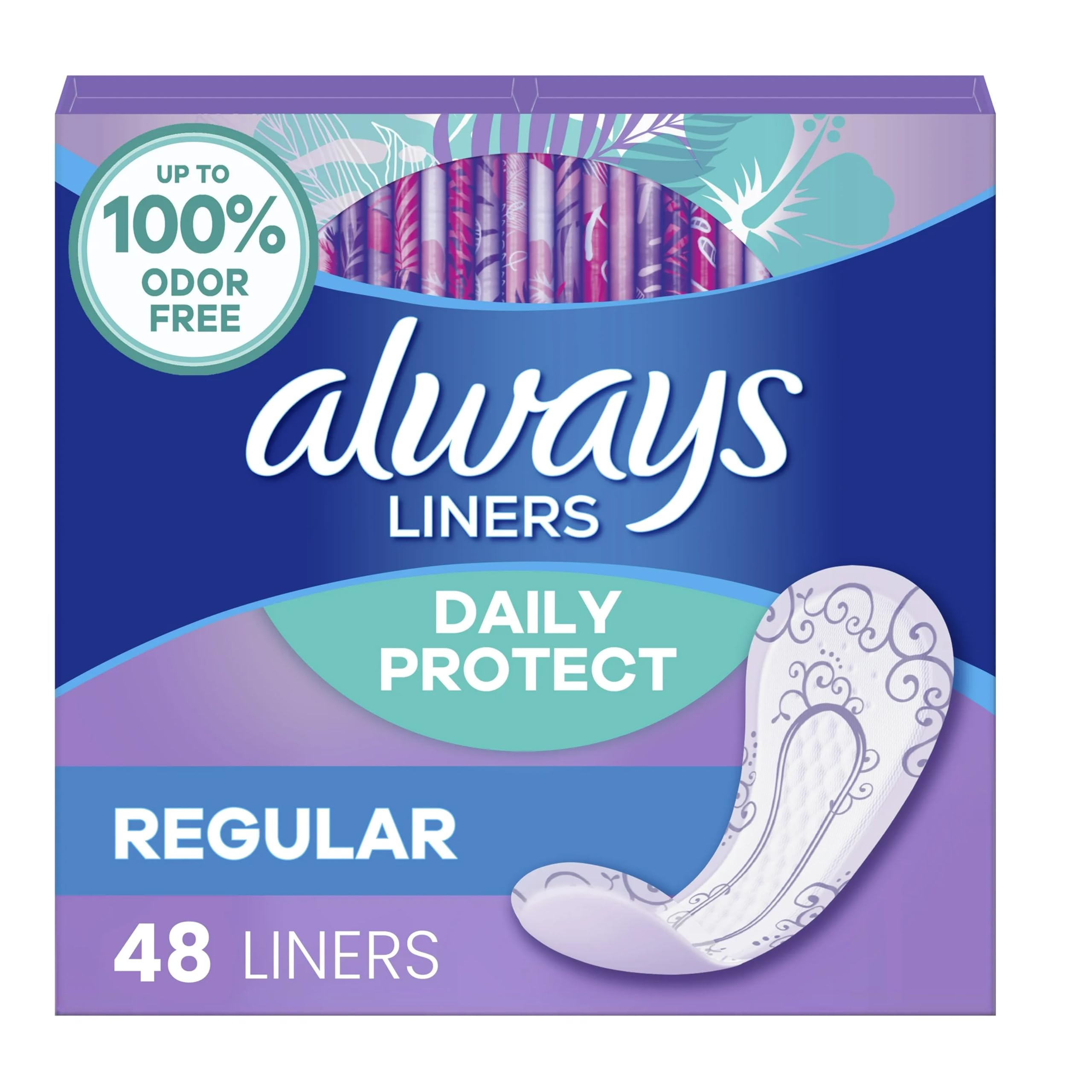 Two-pack packaging design of Always Radiant pantiliner for convenient storage