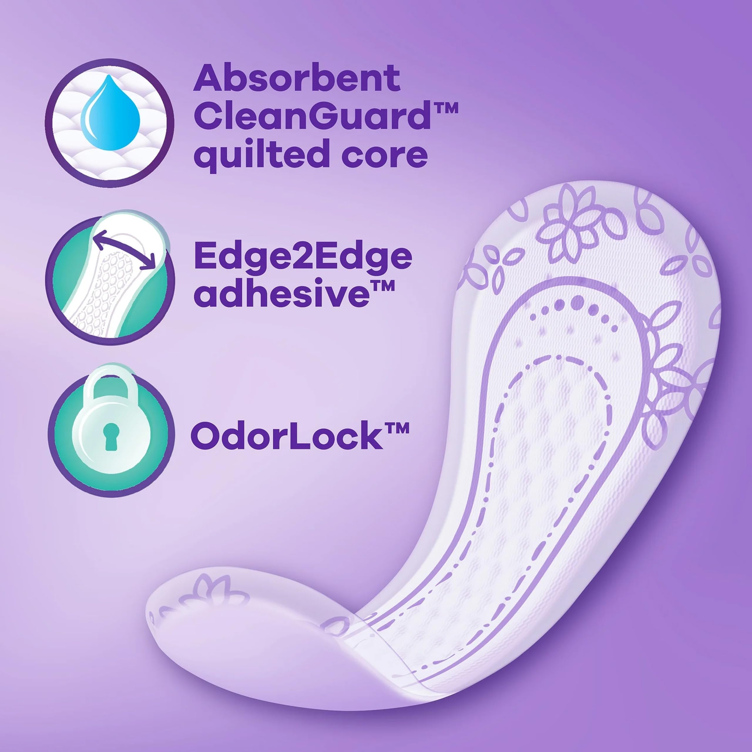 Soft-edge design of Always Radiant pantiliner for comfortable wear