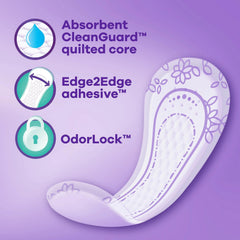 Soft-edge design of Always Radiant pantiliner for comfortable wear