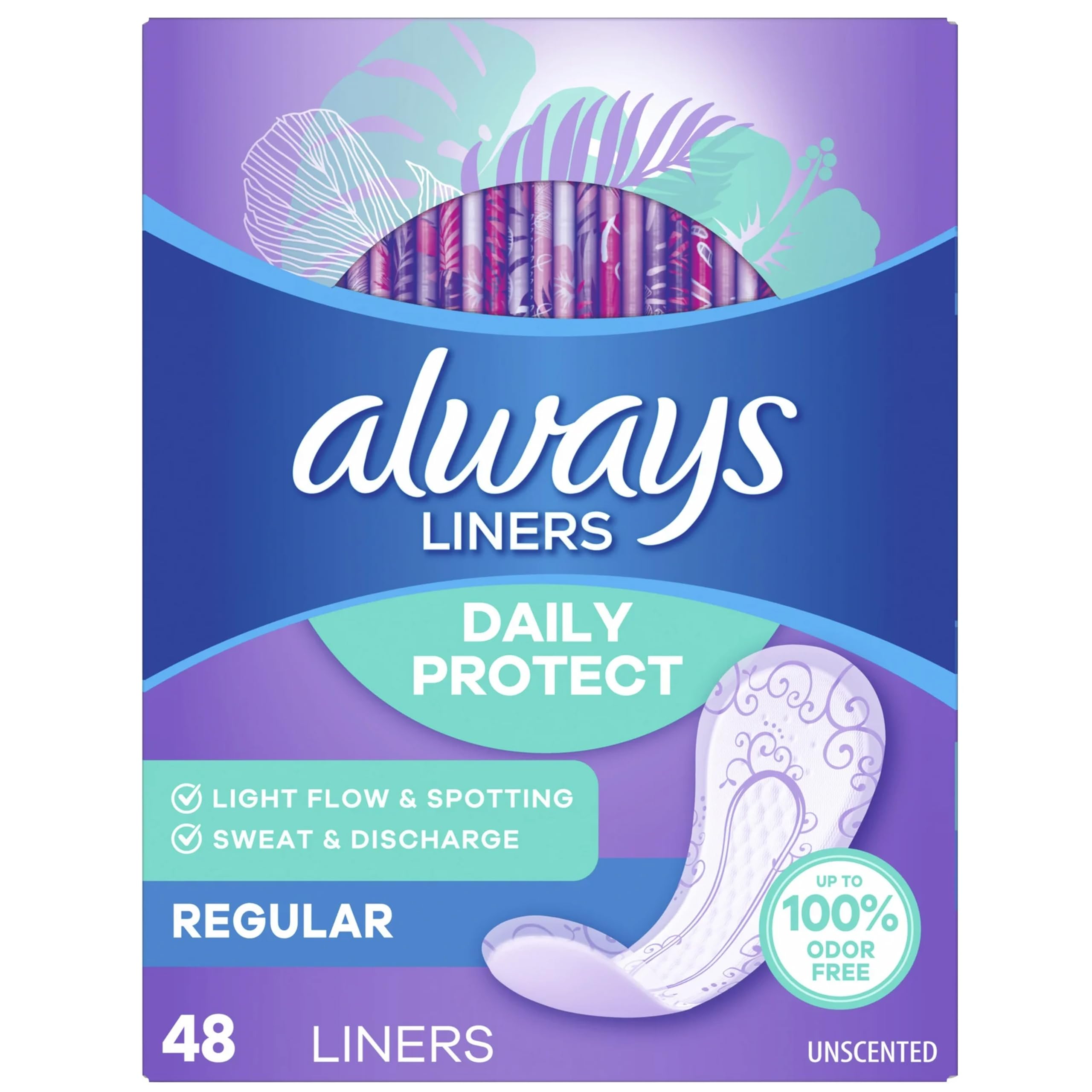 Unwrapped Always Radiant pantiliner for slim, discreet daily wear