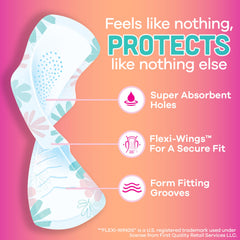 Always Radiant Teen Pad with Wings—secure fit to prevent shifting during activities.