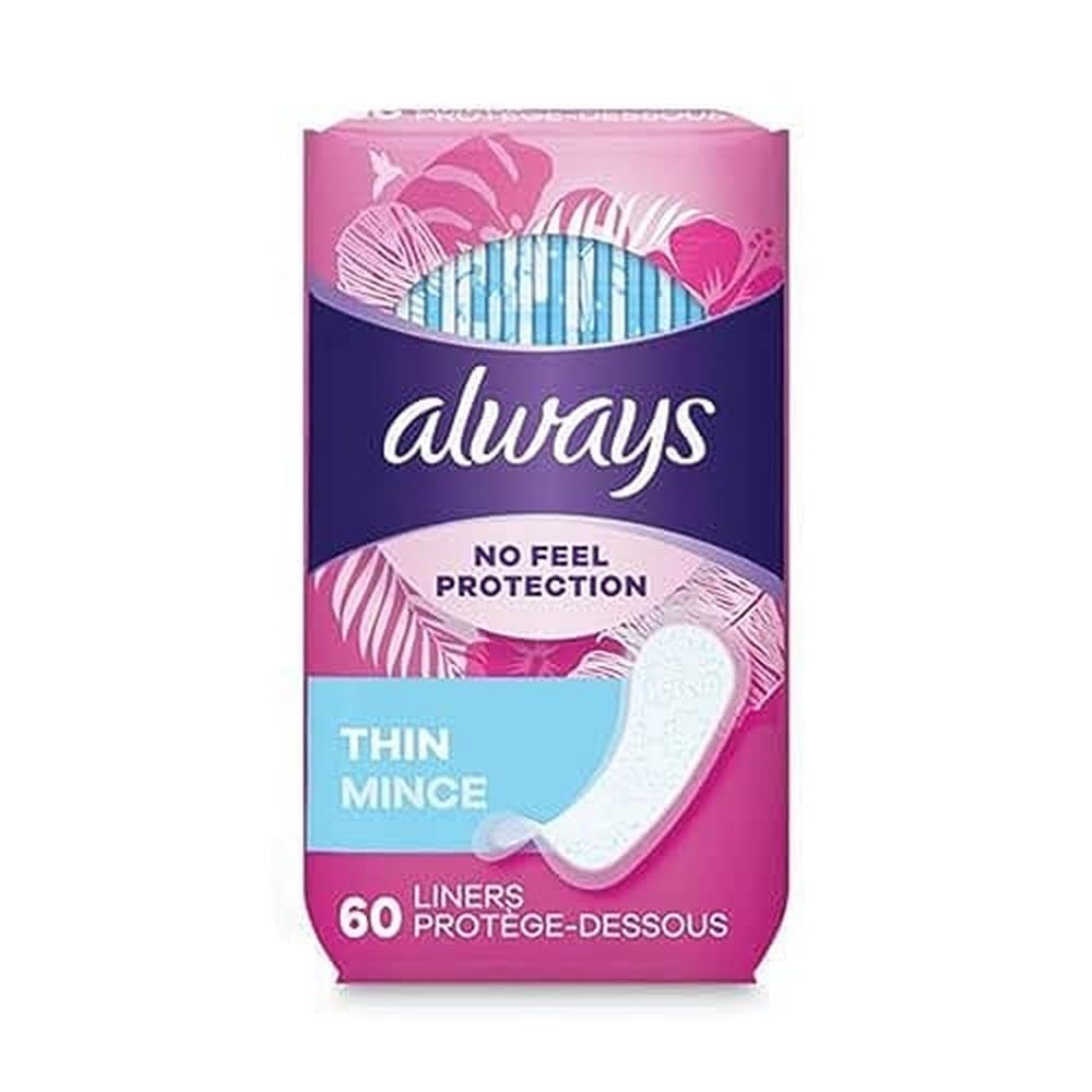 Always Thin Mince wrapped box front for discreet daily protection.
