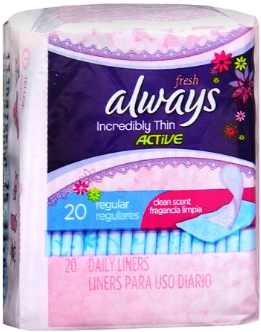 Always Thin Pantiliner regular product shot for discreet daily protection