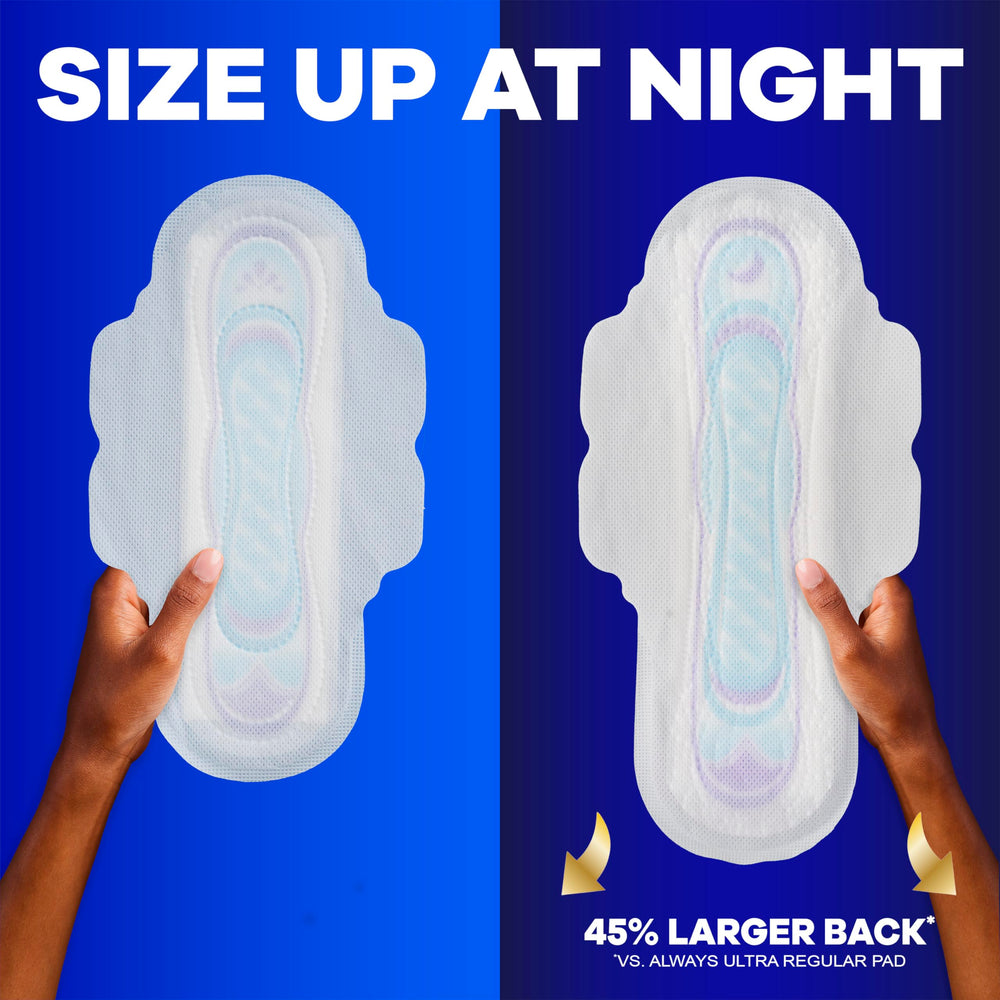 Always Ultra Thin comfort on skin signals flexible daytime protection without bulk.