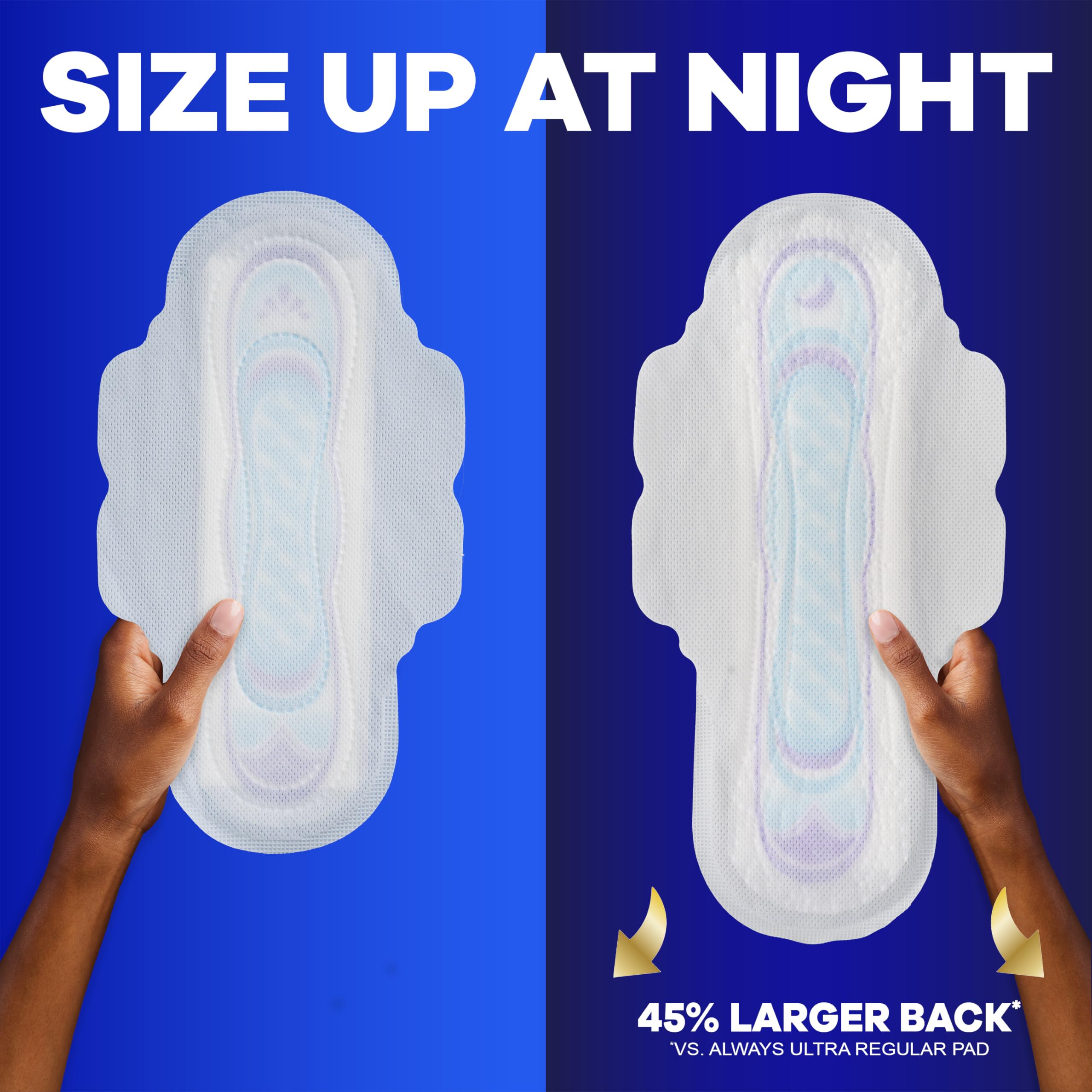 11 hours of protection label on Always Ultra Thin Overnight Pads
