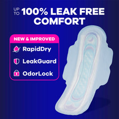 Closeup of Always Ultra Thin Overnight Pad with Wings for secure night use