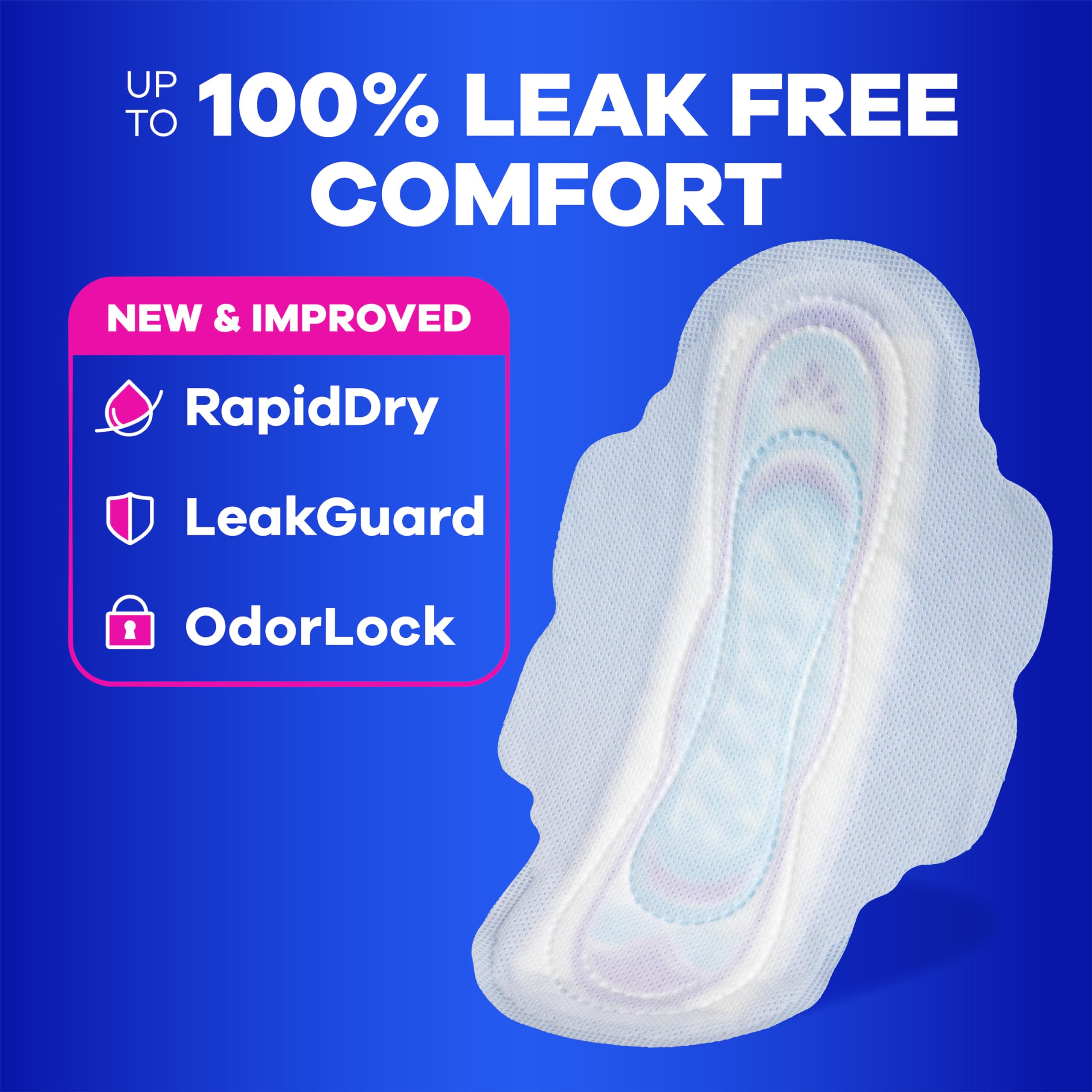 Always Ultra Thin Pads with Wings on underwear show discreet, reliable daily protection.